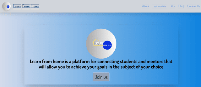 Learn From home Website